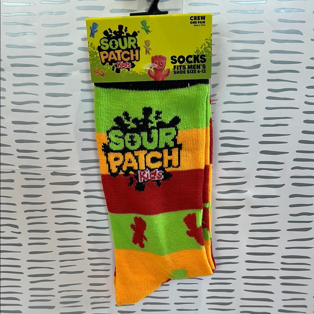 Sour Patch Kids Men's Crew Socks - Green, Red and Orange